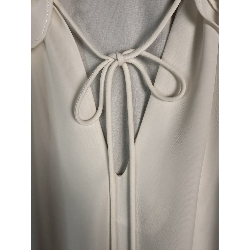 Amanda Uprichard Ivory Dress Medium Quiet Luxury Minimalist Clean Girl Ruffle - Picture 8 of 11